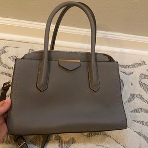 Gray leather purse